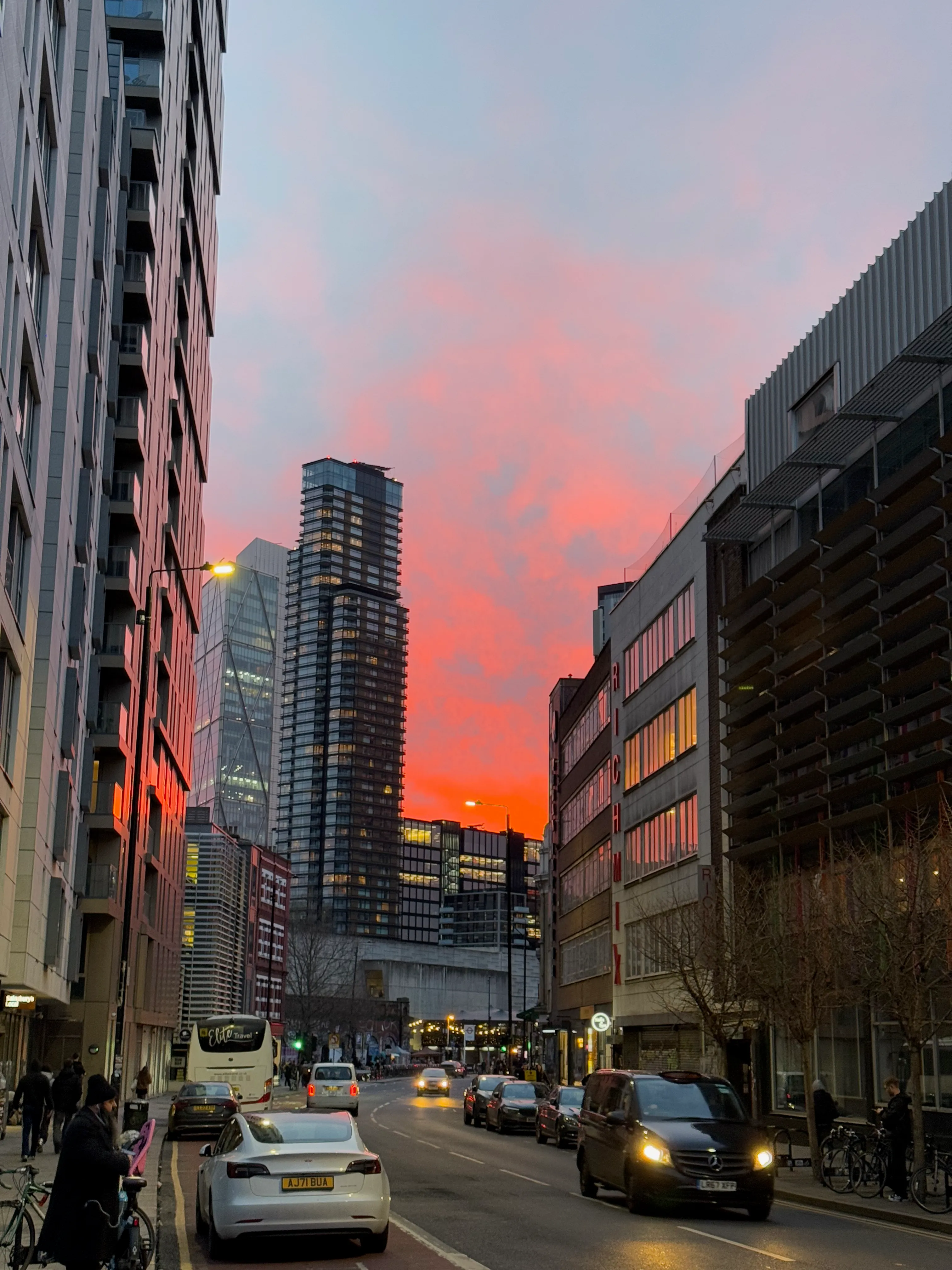 Caption: Sunset in Brick Lane
