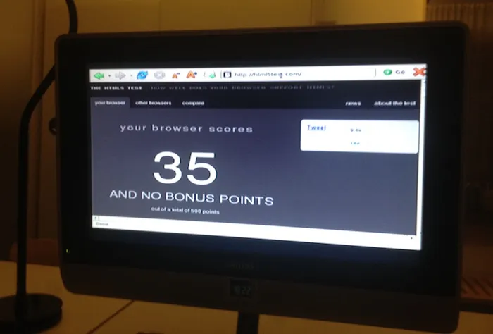 Caption: Catastrophically bad, so-called “smart” TV browser in a hotel room I stayed in (2012)