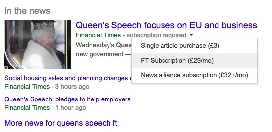 Caption: Surfacing content passes in Google search